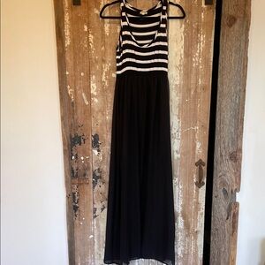 Black and White Striped Sheer Maxi Dress size small